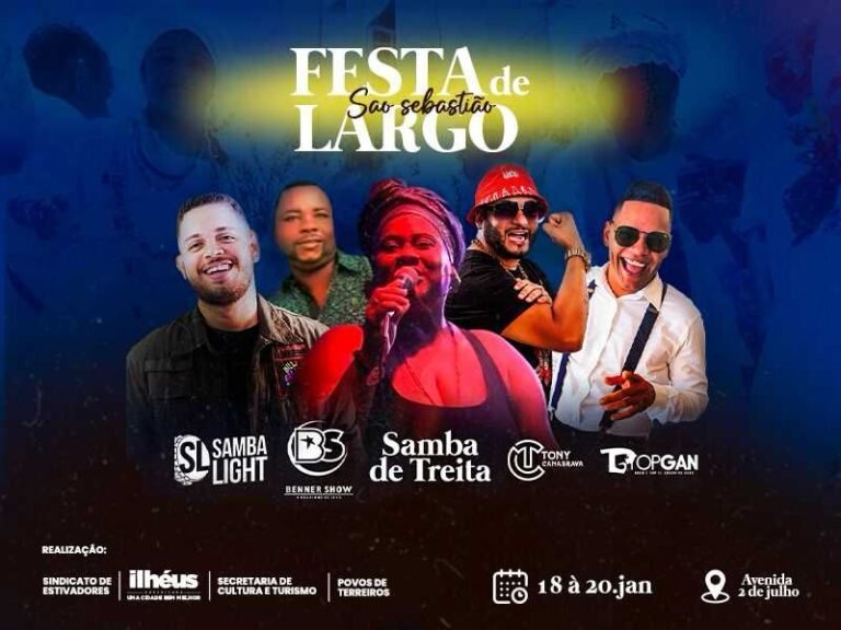 Festa de São Sebastião será marcada por missa, procissão e shows na Avenida Dois de Julho