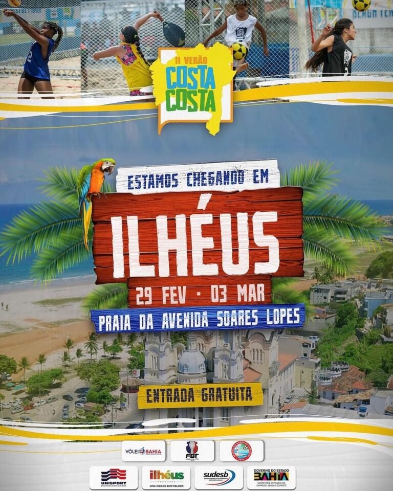 II Verão Costa a Costa em Ilhéus | 29 Fevereiro a 3 de Março | Inscrições Abertas | Praia da Avenida Soares Lopes